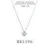 7mm Round White Cubic Zirconia Solitaire Necklace in Brass
