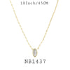 Marquise  cut White Cubic Zirconia Solitaire Necklace in Brass 18"