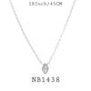 Marquise  cut White Cubic Zirconia Solitaire Necklace in Brass 18"