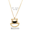 18K Gold-Filled Black Stone Necklace