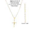 18K Gold-Filled 18Inch/45cm Cross Pendant Paper Clip Link Religious Necklace