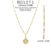 18K Gold-Filled 18Inch/45cm Clover  Pendant Link Necklace