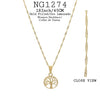 18K Gold-Filled 18Inch/45cm Tree of Life Pendant Link Necklace