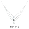 925 Sterling Silver Triple Layered CZ Necklace