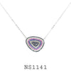 925 Sterling Silver Multicolor Pendant Necklace