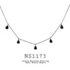 925 Sterling Silver Drop Pear Cut shaped Charms CZ Black Rhodium Plated Necklace Black Rhodium Plated