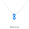 925 Sterling Silver Blue Opal Infinity Necklace