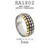 Stainless Steel Men Fashion Grid Band Ring