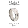 Cubic Zirconia Stainless Steel Men Band Ring