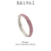 Pink CZ Stainless Steel Pave Set Crystal Eternity Band Ring