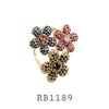 Cubic Zirconia Fashion Flowers Ring in Brass