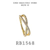 White Cubic Zirconia Cross Fashion Ring in Brass