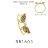 Multi Color Cubic Zirconia Fashion Ring in Brass