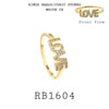 Love Word Cubic Zirconia Fashion Ring in Brass