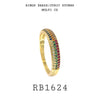 Multi Color Cubic Zirconia Semi Eternity Ring in Brass