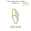 Cluster Cubic Zirconia Fashion Ring Band  in Brass