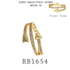 Arrow Cubic Zirconia Eternity Ring in Brass