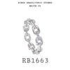 Link White Cubic Zirconia Eternity Ring in Rhodium Plated Brass