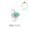 Green Cubic Zirconia Halo Pear Cut Solitaire Gold Plated Ring