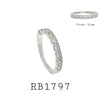 Double Band Pave &  Link CZ  Engagement Wedding Ring