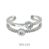 Sterling Silver CZ Open Circles Pave Fashion Ring