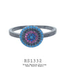 925 Sterling Silver CZ Multicolor Fashion Ring
