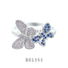 925 Sterling Silver Butterfly CZ Fashion Ring