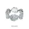 925 Sterling Silver CZ Leaf Fashion Ring