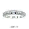 925 Sterling Silver CZ Half Eternity Band Ring