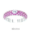 925 Sterling Silver CZ Multicolor Eternity Ring