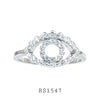 925 Sterling Silver Evil Eye White CZ Ring