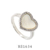 925 Sterling Silver Mother Of Pearl Fashion Ring
