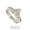 925 Sterling Silver CZ Wedding Ring 3PC Set
