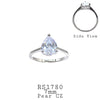 925 Sterling Silver Pear CZ Solitaire Ring