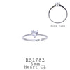 925 Sterling Silver Heart CZ Solitaire Ring