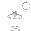 925 Sterling Silver Heart CZ Solitaire Ring
