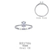 925 Sterling Silver Oval CZ Solitaire Ring