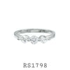 925 Sterling Silver Round Cut CZ Stone Wedding Ring