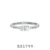 925 Sterling Silver Round cut CZ Wedding Ring