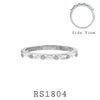925 Sterling Silver Baguette Cut CZ  Half Eternity Stacking Ring