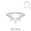 925 Sterling Silver White CZ Crown Ring