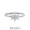 925 Sterling Silver CZ Flower Ring