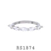 925 Sterling Silver CZ Half Eternity Ring