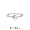 925 Sterling Silver White Cubic Zirconia Engagement Ring
