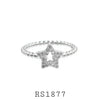 925 Sterling Silver CZ Star Ring