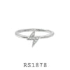 925 Sterling Silver CZ Flash Ring