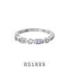 925 Sterling Silver White CZ Half Eternity  Ring