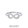 925 Sterling Silver White CZ Infinity Fashion Ring
