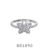 925 Sterling Silver White CZ Butterfly Fashion Ring