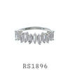 925 Sterling Silver CZ Baguette Half Eternity Ring